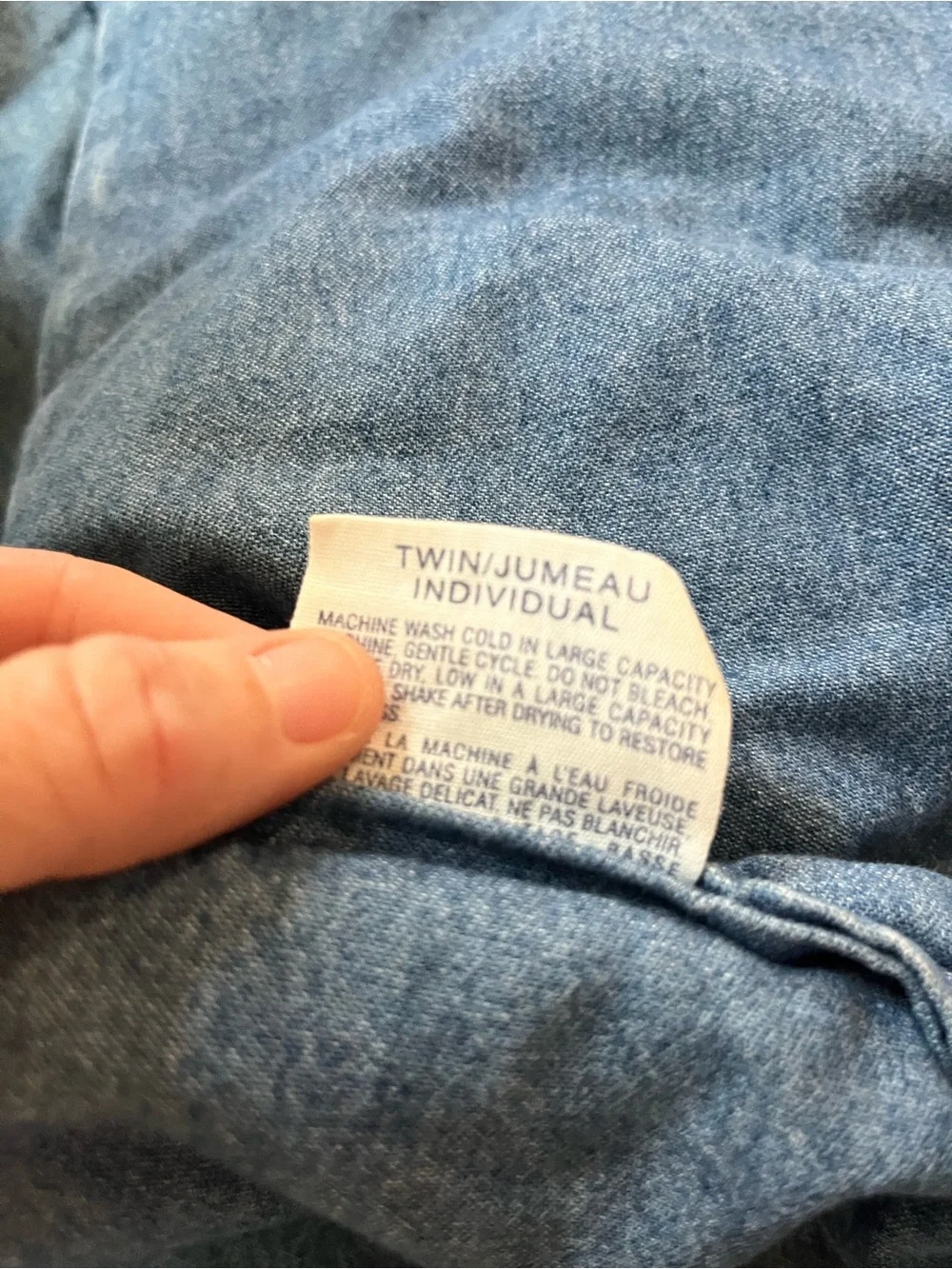 Ralph Lauren Vintage 1990s flag tag Blue Denim Quilted Comforter